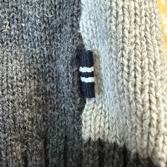 Nautical Toddler 18 Mos Full Zip Cardigan 100% Cotton 12" PTP Gray/Red/White - Picture 3 of 7